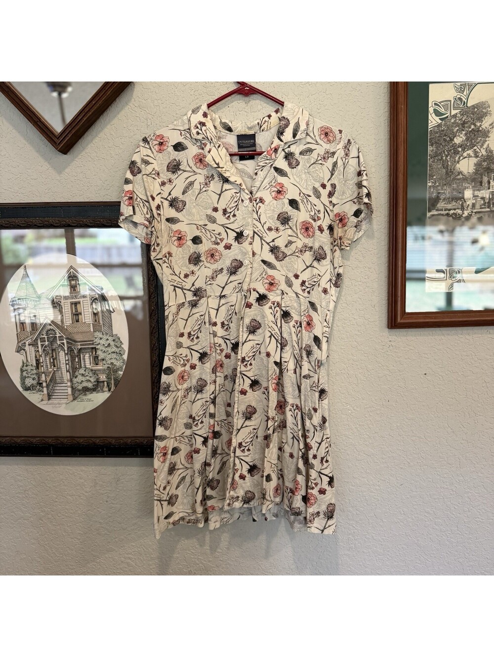 Hot Topic Outlander Tv Series Promo Floral Button-Front Women’s Dress Size Large